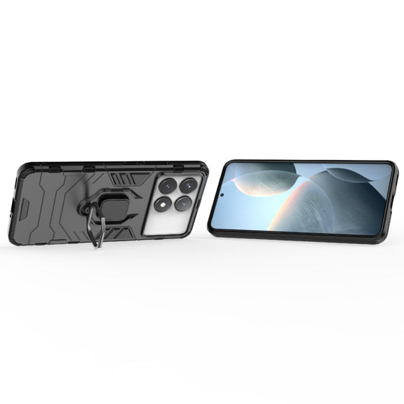 For Xiaomi Redmi K70 Shockproof PC + TPU Holder Phone Case(Black)