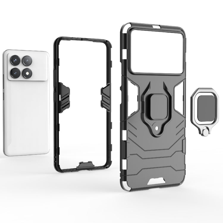 For Xiaomi Redmi K70 Shockproof PC + TPU Holder Phone Case(Black)