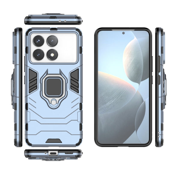 For Xiaomi Redmi K70 Shockproof PC + TPU Holder Phone Case(Navy Blue)
