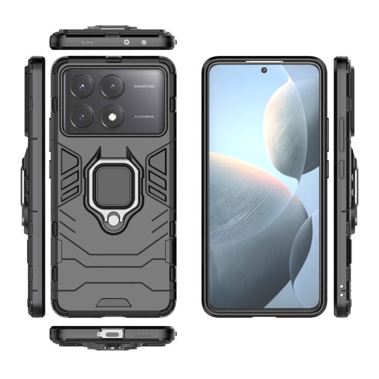 For Xiaomi Redmi K70E Shockproof PC + TPU Holder Phone Case(Black)
