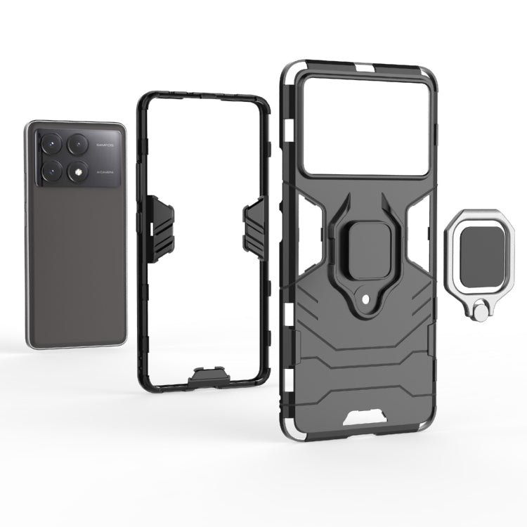 For Xiaomi Redmi K70E Shockproof PC + TPU Holder Phone Case(Black)