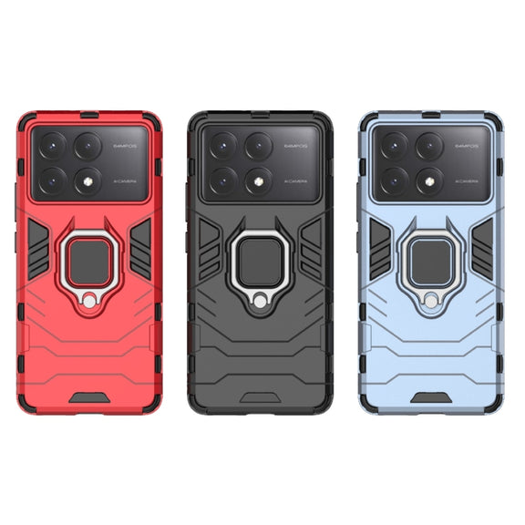 For Xiaomi Redmi K70E Shockproof PC + TPU Holder Phone Case(Black)