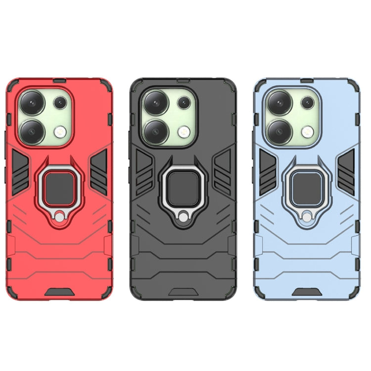 For Xiaomi Redmi Note 13 4G Shockproof PC + TPU Holder Phone Case(Black)