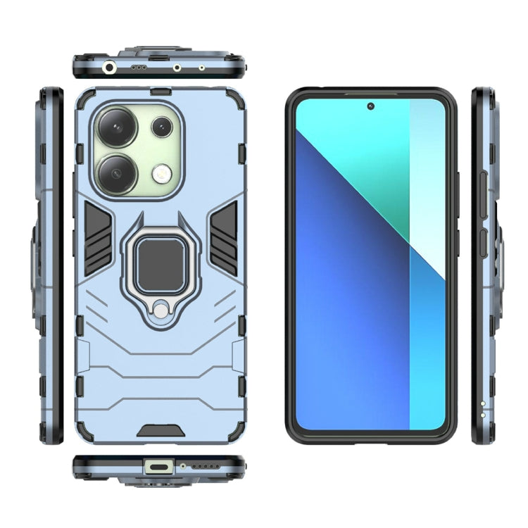 For Xiaomi Redmi Note 13 4G Shockproof PC + TPU Holder Phone Case(Navy Blue)