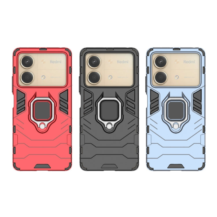 For Xiaomi Redmi Note 13R Pro 5G Shockproof PC + TPU Holder Phone Case(Red)