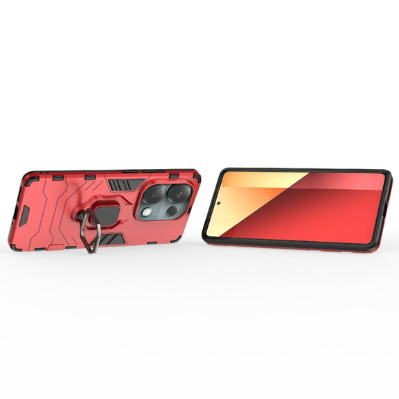 For Xiaomi Redmi Note 13 Pro 4G Global Shockproof PC + TPU Holder Phone Case(Red)