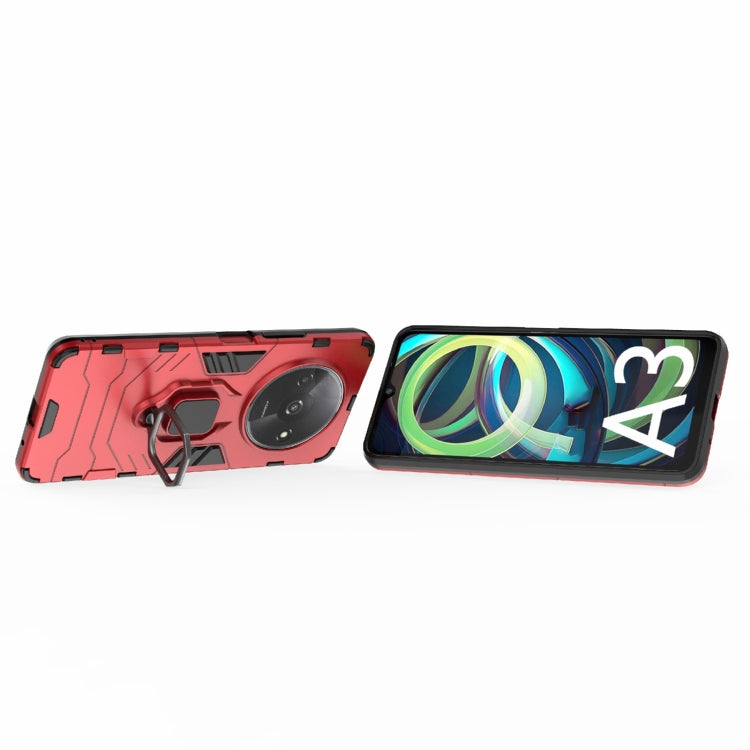 For Xiaomi Redmi A3 4G Shockproof PC + TPU Holder Phone Case(Red)