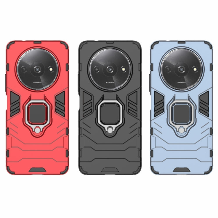 For Xiaomi Redmi A3 4G Shockproof PC + TPU Holder Phone Case(Red)