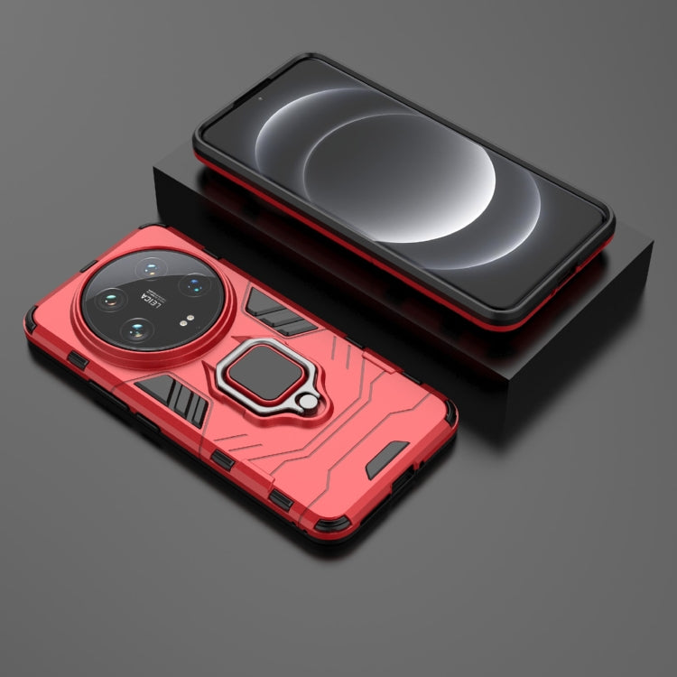 For Xiaomi 14 Ultra Shockproof PC + TPU Holder Phone Case(Red)