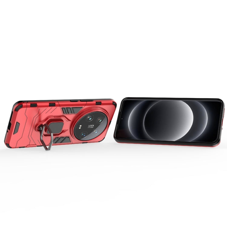 For Xiaomi 14 Ultra Shockproof PC + TPU Holder Phone Case(Red)
