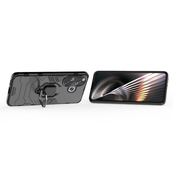 For Xiaomi Redmi Turbo 3 Shockproof PC + TPU Holder Phone Case(Black)