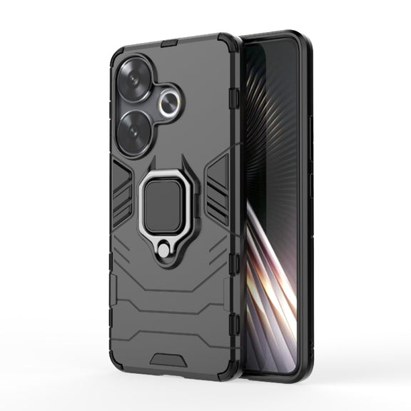 For Xiaomi Redmi Turbo 3 Shockproof PC + TPU Holder Phone Case(Black)