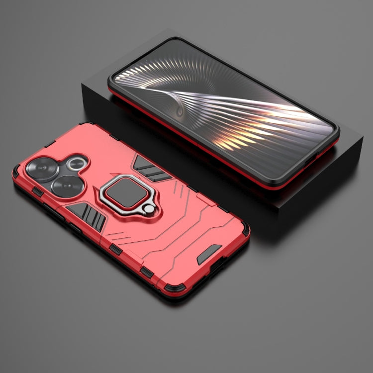 For Xiaomi Poco F6 Shockproof PC + TPU Holder Phone Case(Red)