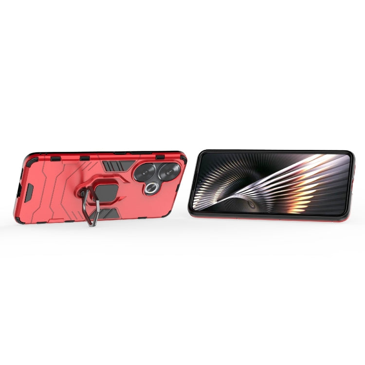 For Xiaomi Poco F6 Shockproof PC + TPU Holder Phone Case(Red)
