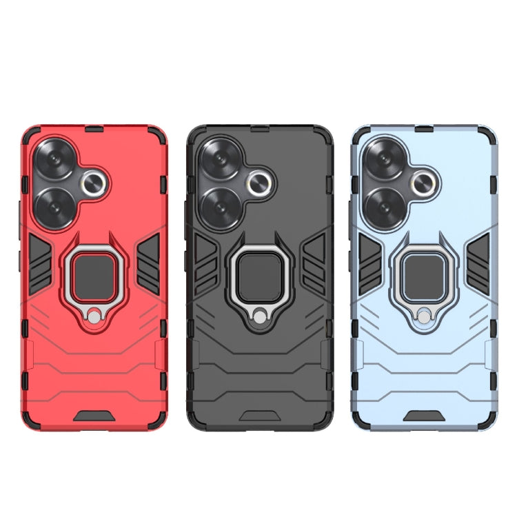 For Xiaomi Poco F6 Shockproof PC + TPU Holder Phone Case(Red)