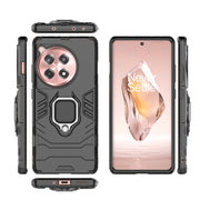 For OnePlus 12R / Ace 3 5G Shockproof PC + TPU Holder Phone Case(Black)