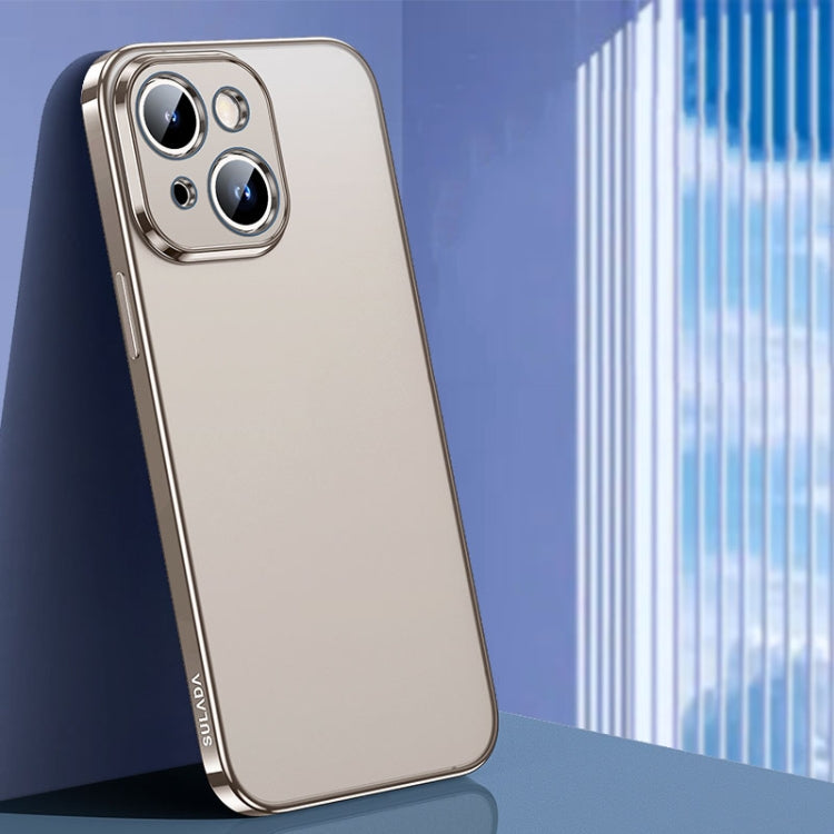 For iPhone 15 Plus SULADA Electroplating Frosted TPU Phone Case(Titanium Grey)