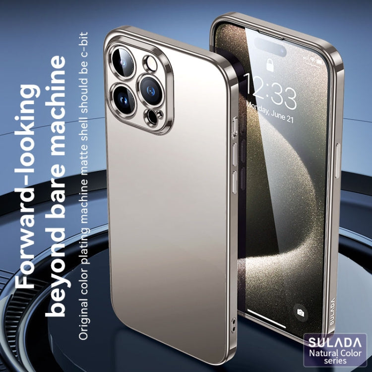 For iPhone 15 Plus SULADA Electroplating Frosted TPU Phone Case(Titanium Grey)