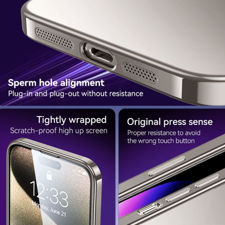 For iPhone 15 SULADA Electroplating Frosted TPU Phone Case(Black)
