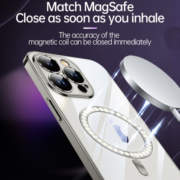 For iPhone 15 Plus SULADA MagSafe Plating TPU Shockproof Phone Soft Case(Black)