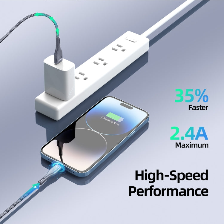DUZZONA A7 2.4A USB to 8 Pin Charging Data Cable, Length:1m