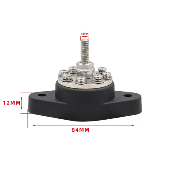 5/16 inch M8 RV Yacht 8-way Terminal Stud with 2pcs M5x20 Screws(Red)