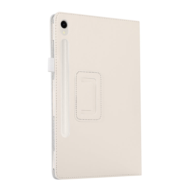 For Samsung Galaxy Tab S9+ / S10+ Litchi Texture Leather Tablet Case with Holder(White)