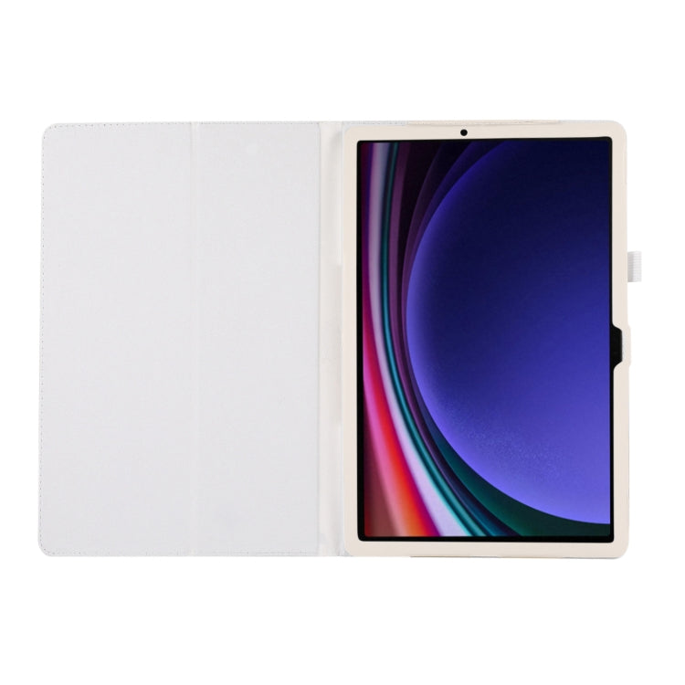 For Samsung Galaxy Tab S9+ / S10+ Litchi Texture Leather Tablet Case with Holder(White)