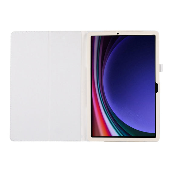 For Samsung Galaxy Tab S9+ / S10+ Litchi Texture Leather Tablet Case with Holder(White)