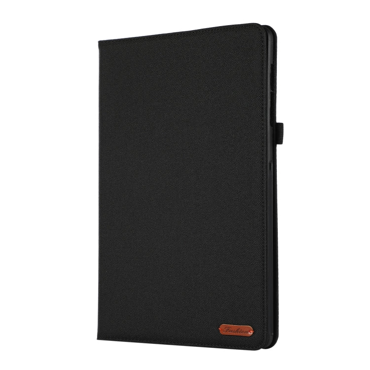 For Samsung Galaxy Tab S10 FE / S9 FE Fabric Texture Horizontal Flip Leather Tablet Case(Black)