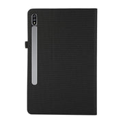 For Samsung Galaxy Tab S10 FE / S9 FE Fabric Texture Horizontal Flip Leather Tablet Case(Black)