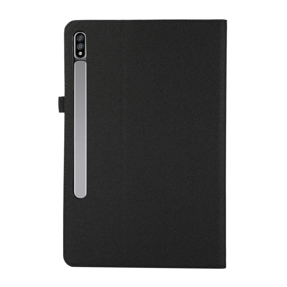For Samsung Galaxy Tab S10 FE / S9 FE Fabric Texture Horizontal Flip Leather Tablet Case(Black)