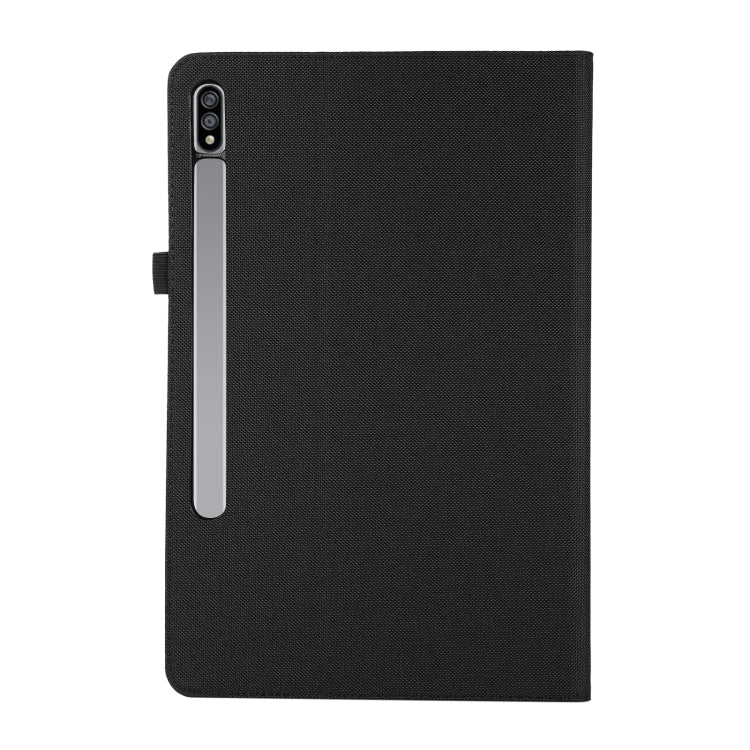 For Samsung Galaxy Tab S10 FE / S9 FE Fabric Texture Horizontal Flip Leather Tablet Case(Black)