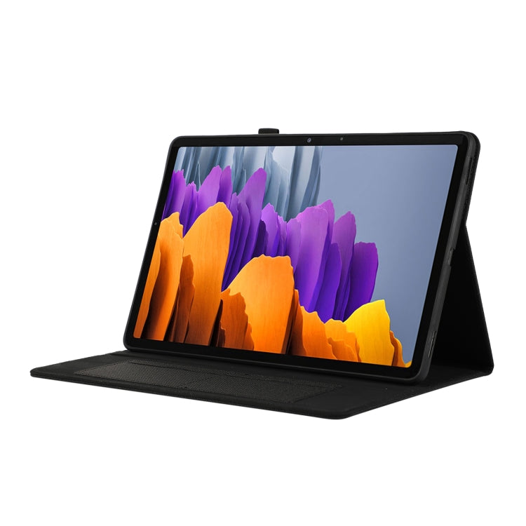 For Samsung Galaxy Tab S10 FE / S9 FE Fabric Texture Horizontal Flip Leather Tablet Case(Black)