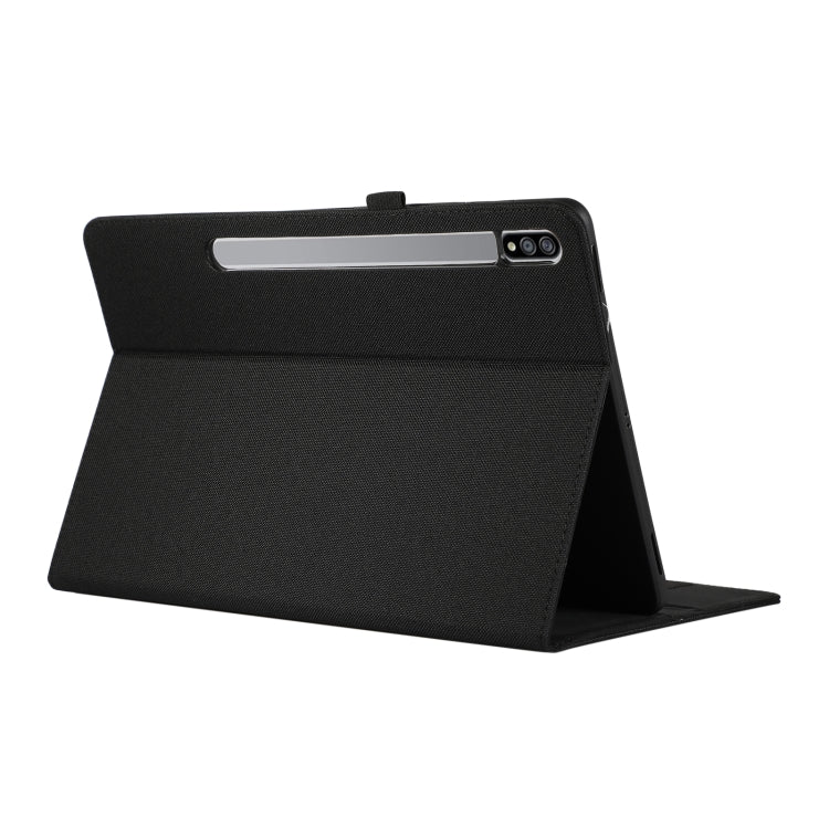For Samsung Galaxy Tab S10 FE / S9 FE Fabric Texture Horizontal Flip Leather Tablet Case(Black)