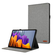 For Samsung Galaxy Tab S10 FE / S9 FE Fabric Texture Horizontal Flip Leather Tablet Case(Grey)