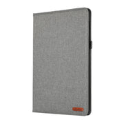 For Samsung Galaxy Tab S10 FE / S9 FE Fabric Texture Horizontal Flip Leather Tablet Case(Grey)
