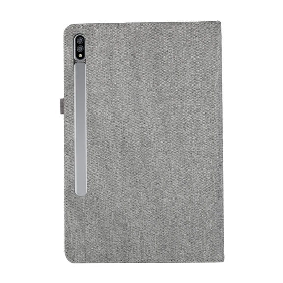 For Samsung Galaxy Tab S10 FE / S9 FE Fabric Texture Horizontal Flip Leather Tablet Case(Grey)
