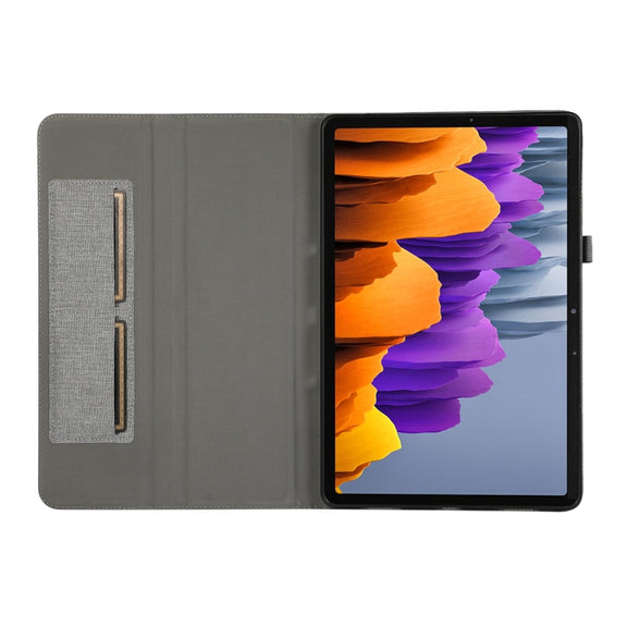 For Samsung Galaxy Tab S10 FE / S9 FE Fabric Texture Horizontal Flip Leather Tablet Case(Grey)