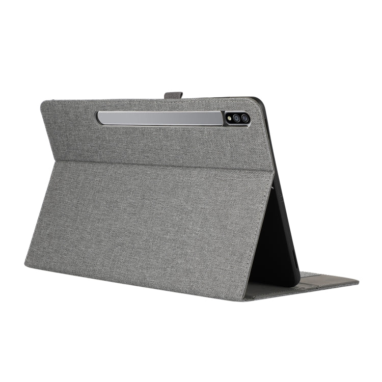 For Samsung Galaxy Tab S10 FE / S9 FE Fabric Texture Horizontal Flip Leather Tablet Case(Grey)
