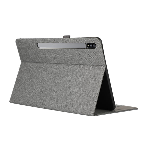 For Samsung Galaxy Tab S10 FE / S9 FE Fabric Texture Horizontal Flip Leather Tablet Case(Grey)