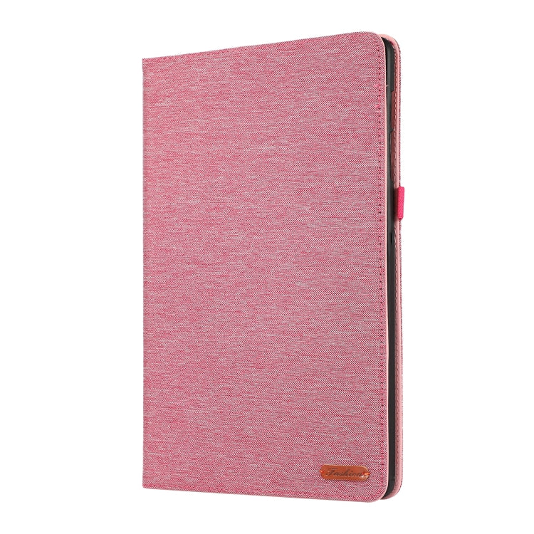 For Samsung Galaxy Tab S9 Horizontal Flip TPU + Fabric PU Leather Tablet Case(Rose Red)