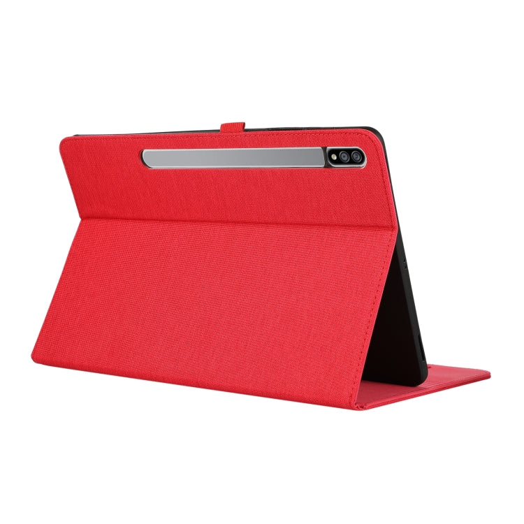 For Samsung Galaxy Tab S9+ / S10+ Horizontal Flip TPU + Fabric PU Leather Tablet Case(Red)