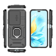 For Honor 200 Lite Global Sliding Camshield TPU + PC Shockproof Phone Case with Holder(Black)