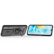 For Honor 200 Lite Global Sliding Camshield TPU + PC Shockproof Phone Case with Holder(Black)