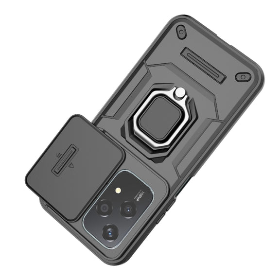 For Honor 200 Lite Global Sliding Camshield TPU + PC Shockproof Phone Case with Holder(Black)