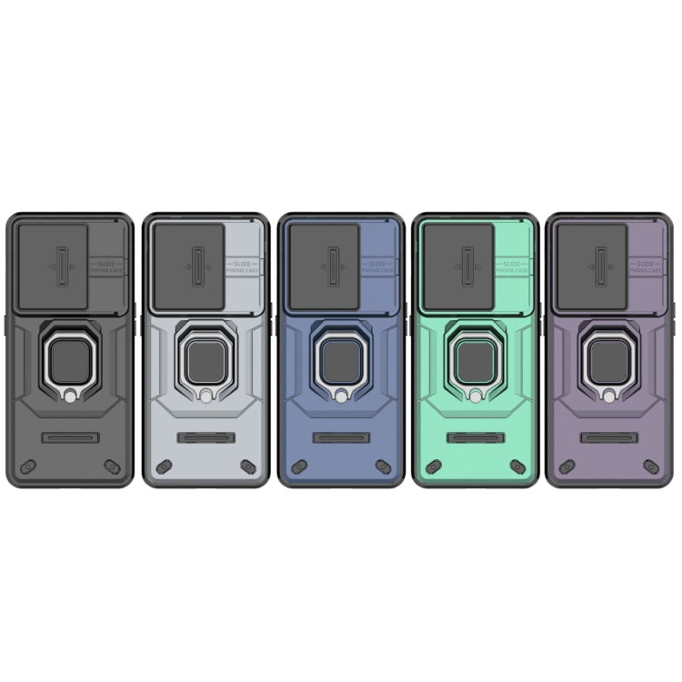 For OnePlus 11 5G Sliding Camshield TPU + PC Shockproof Phone Case with Holder(Purple)