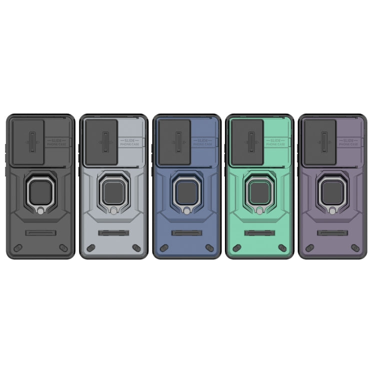 For OnePlus Nord CE3 5G Sliding Camshield TPU + PC Shockproof Phone Case with Holder(Black)
