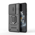 For OnePlus 12 5G Sliding Camshield TPU + PC Shockproof Phone Case with Holder(Black) - OnePlus Cases by PMC TechLife | Online Shopping South Africa | PMC TechLife