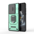 For OnePlus 12 5G Sliding Camshield TPU + PC Shockproof Phone Case with Holder(Green) - OnePlus Cases by PMC TechLife | Online Shopping South Africa | PMC TechLife